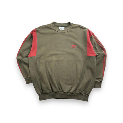 90s adidas アディダス カーキ スウェット 銀タグ br-x-2505-008