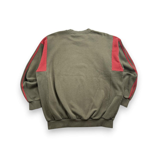 90s adidas アディダス カーキ スウェット 銀タグ br-x-2505-008