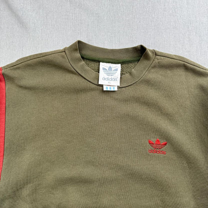90s adidas アディダス カーキ スウェット 銀タグ br-x-2505-008