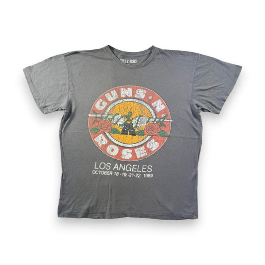 00s ガンズアンドローゼズ 1989 LA ツアー バンドTシャツ グレー ba-000031