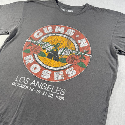 00s ガンズアンドローゼズ 1989 LA ツアー バンドTシャツ グレー ba-000031