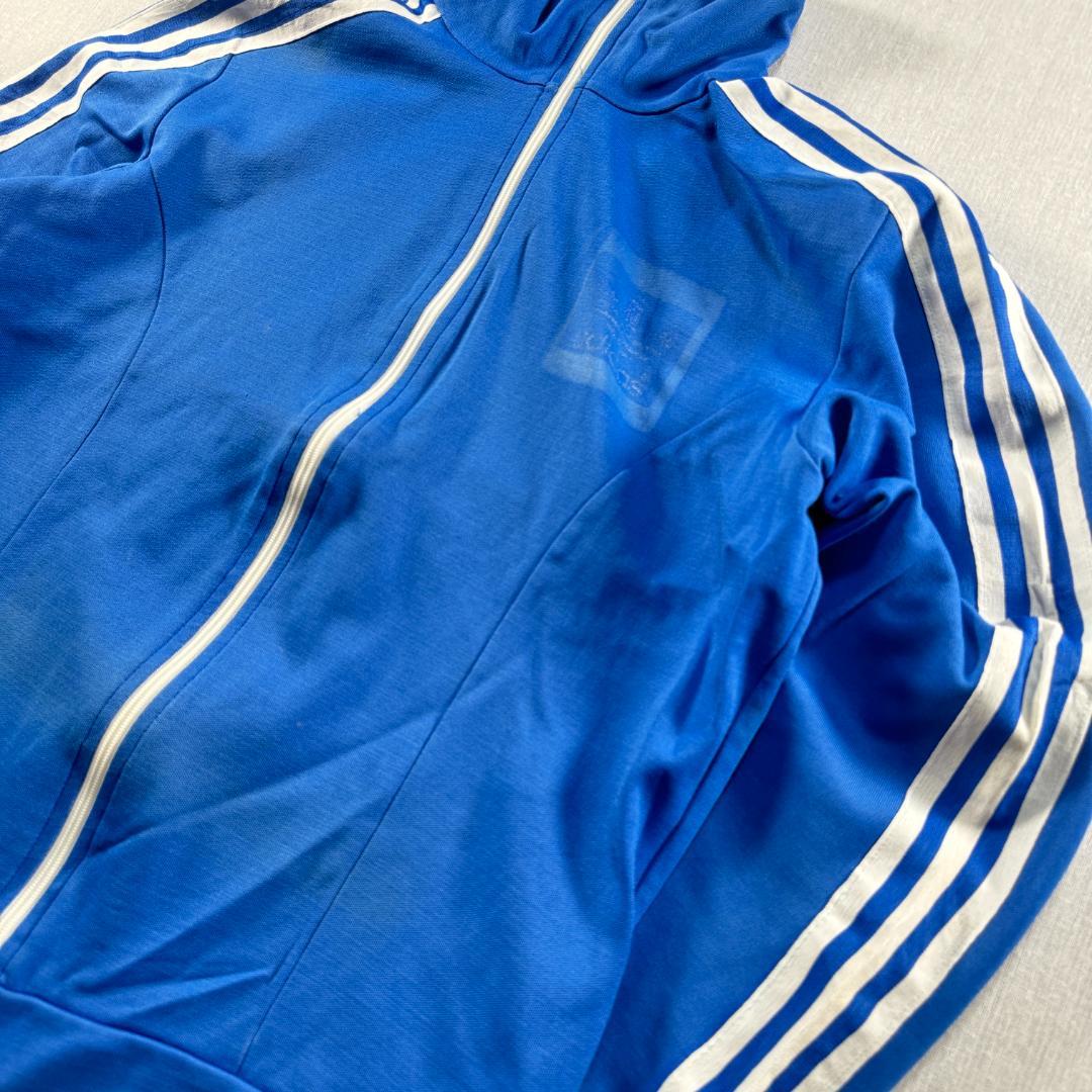 90s adidas アディダス トラックジャケット ブルー トレフォイルロゴ ja-2603-038
