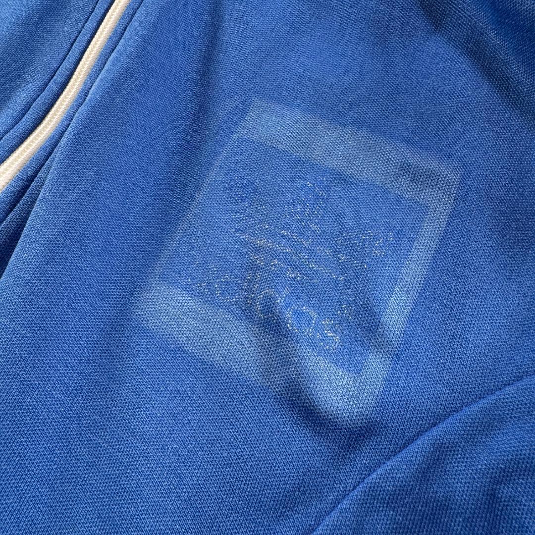 90s adidas アディダス トラックジャケット ブルー トレフォイルロゴ ja-2603-038