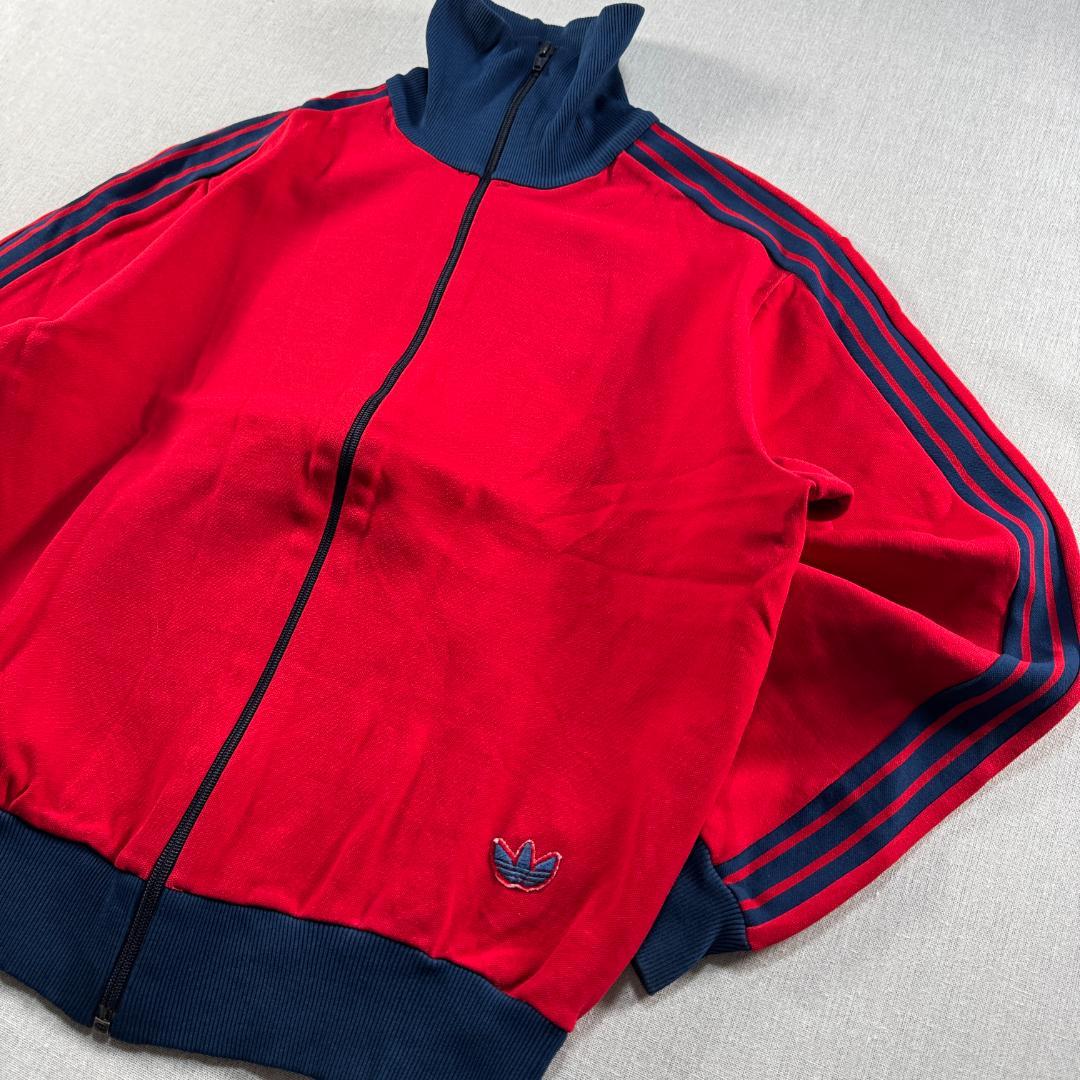 70s 西ドイツ製 adidas アディダス トラックジャケット 赤 1号 S ja-2603-053