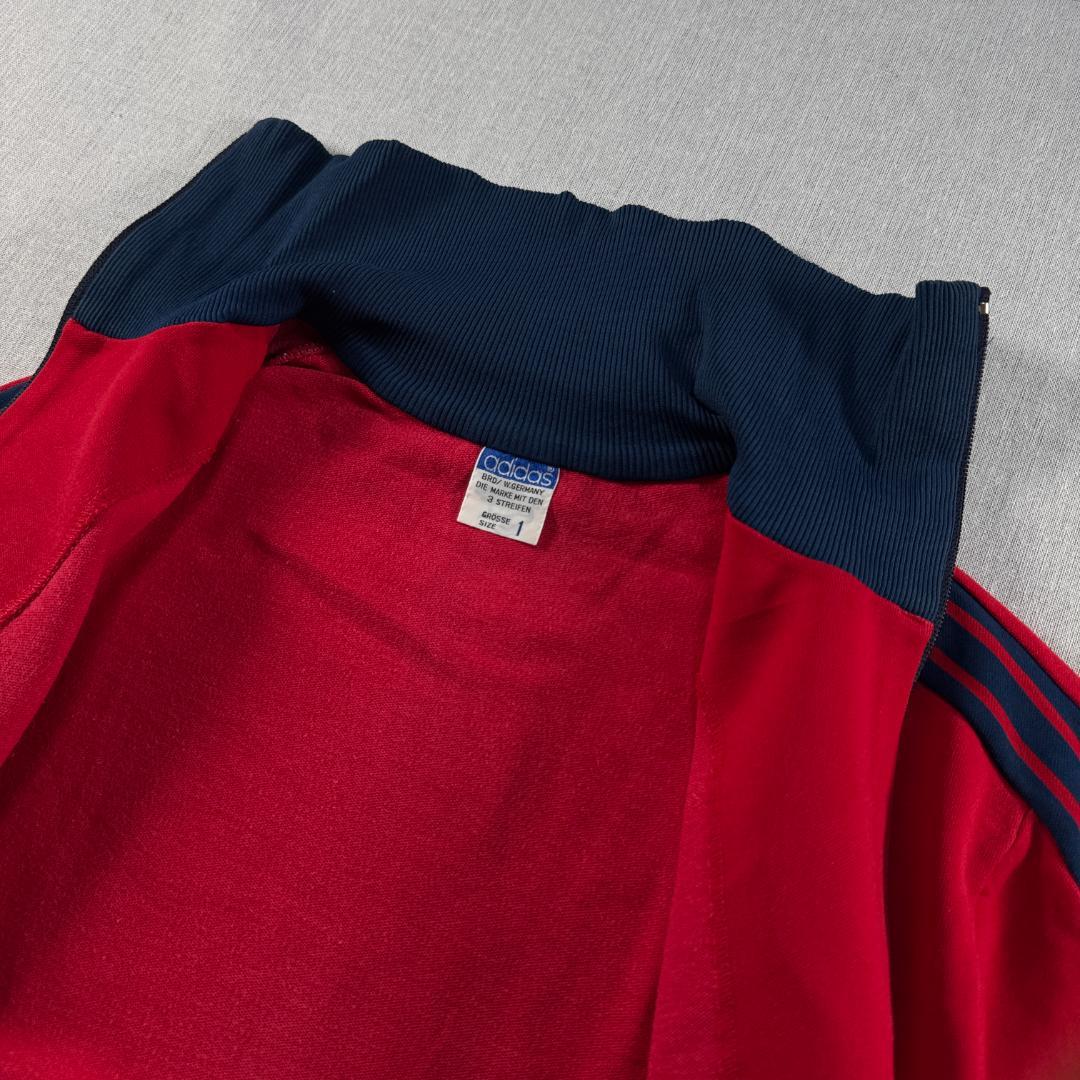 70s 西ドイツ製 adidas アディダス トラックジャケット 赤 1号 S ja-2603-053