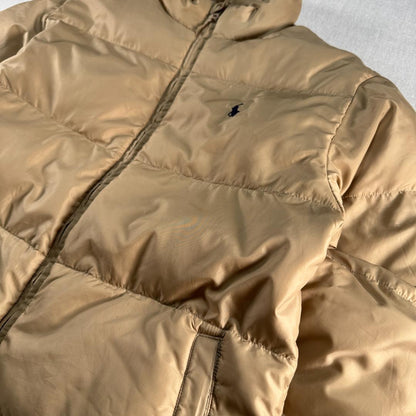 90s POLO ラルフローレン ポロ ダウンジャケット ベージュ 肉厚 ja-2603-088
