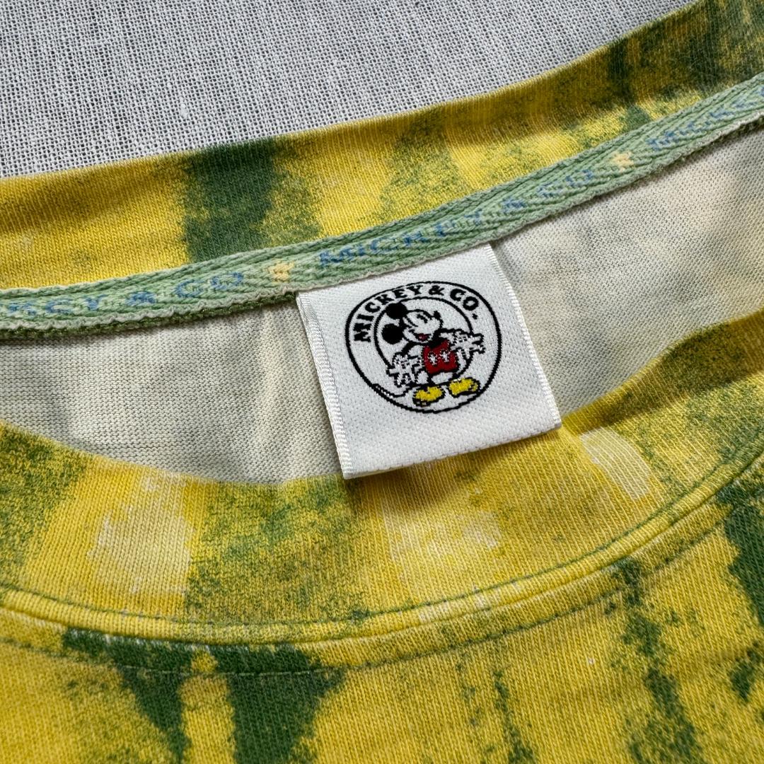 90s ディズニー ドナルド Tシャツ AOP 総柄 黄色 d-000033