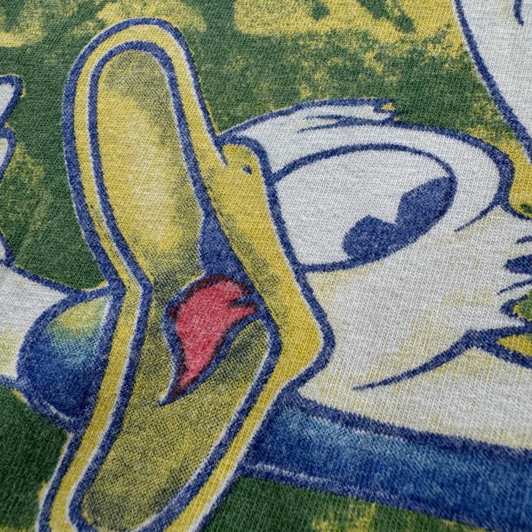 90s ディズニー ドナルド Tシャツ AOP 総柄 黄色 d-000033