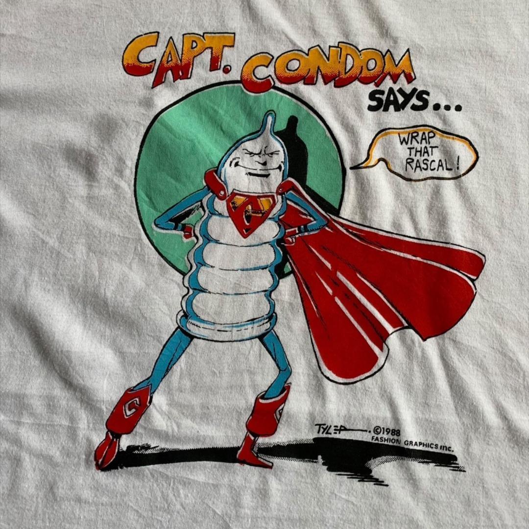 80s エロT キャプテン コンドーム Tシャツ 山田レン着用 ch-000033