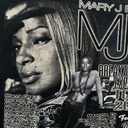 Mary j blige メアリー ジェイ J ブライジ ツアーT バンT 黒 ba-t-2505-032