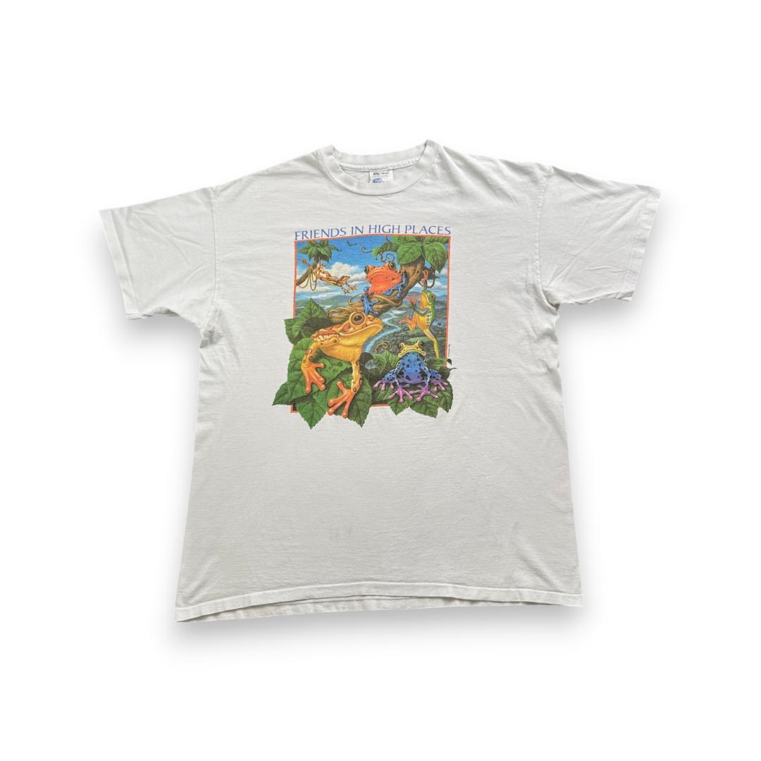 90s カエル Tシャツ アートT human-i 白 a-u-2505-071