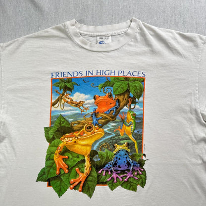 90s カエル Tシャツ アートT human-i 白 a-u-2505-071