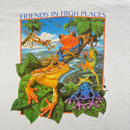 90s カエル Tシャツ アートT human-i 白 a-u-2505-071