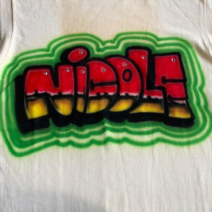 90s USA製 アート Hanes エアブラシ Tシャツ o-000002