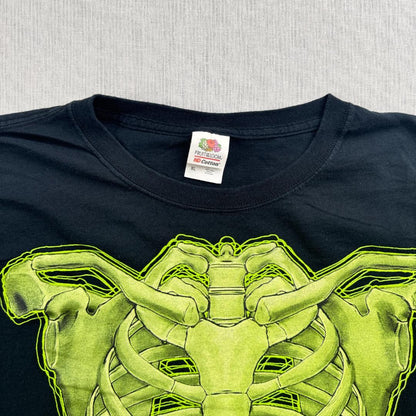 スカル ネオン 骨格図 Tシャツ 人体模型 肋骨 人体図 グランジ a-u-2505-056