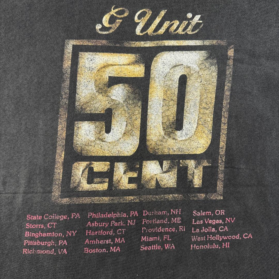 00s 50cent Tシャツ ラップT ヒップホップ 黒 XL ba-000045