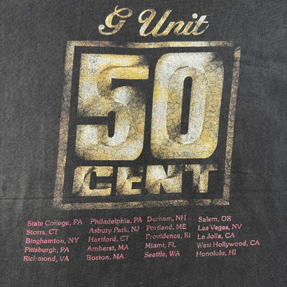 00s 50cent Tシャツ ラップT ヒップホップ 黒 XL ba-000045