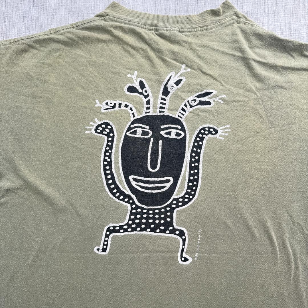 90s Tシャツ BIGHED ビッグヘッド カーキ a-u-2505-003