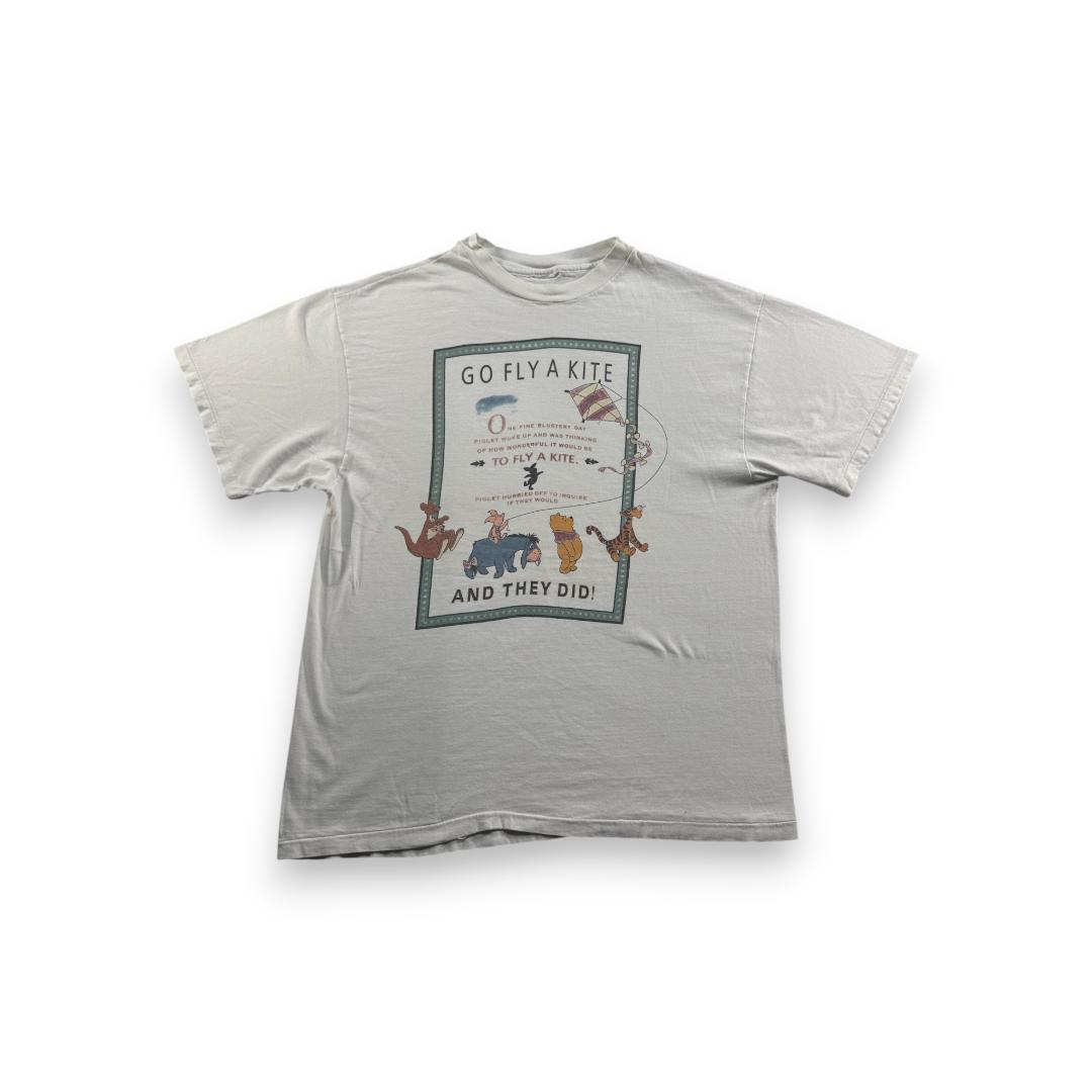 90s ディズニー プーさん Tシャツ 白 go fly a d-000027