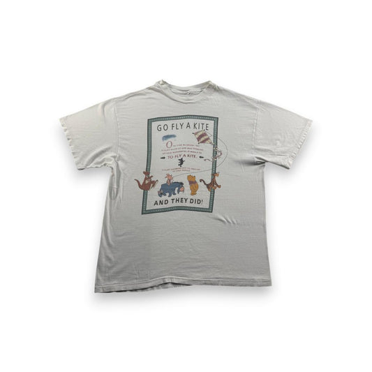 90s ディズニー プーさん Tシャツ 白 go fly a d-000027