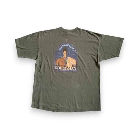 90s USA製 Tシャツ Promise Keepers カーキ o-000023