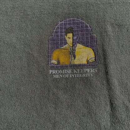 90s USA製 Tシャツ Promise Keepers カーキ o-000023