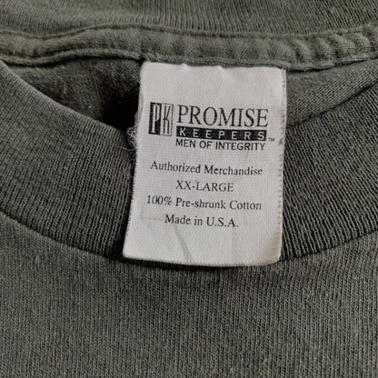 90s USA製 Tシャツ Promise Keepers カーキ o-000023