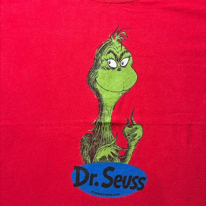 90s Dr.Seuss グリンチ USA製 赤 L キャラ ch-u-2505-038