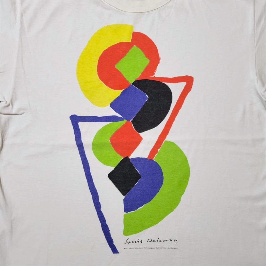 90s Sonia Delaunay Tシャツ 美術館 白 a-000044